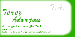 terez adorjan business card