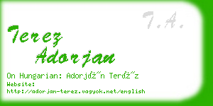 terez adorjan business card